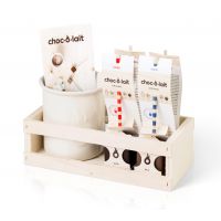 Giftpack WoodenBox - Choc-o-lait tas met 4 sticks